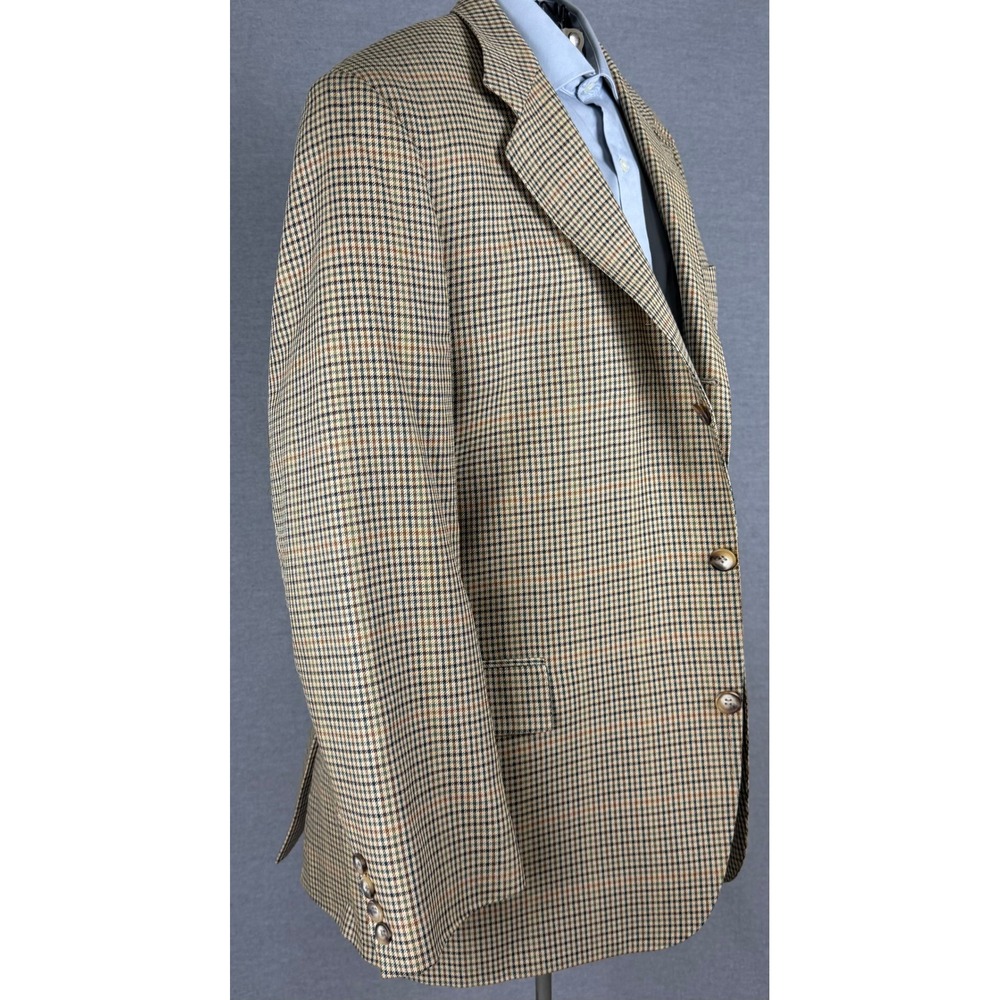 Faconnable Albert Goldberg Mens Silk Wool Gun Club Check Blazer Sport Coat L